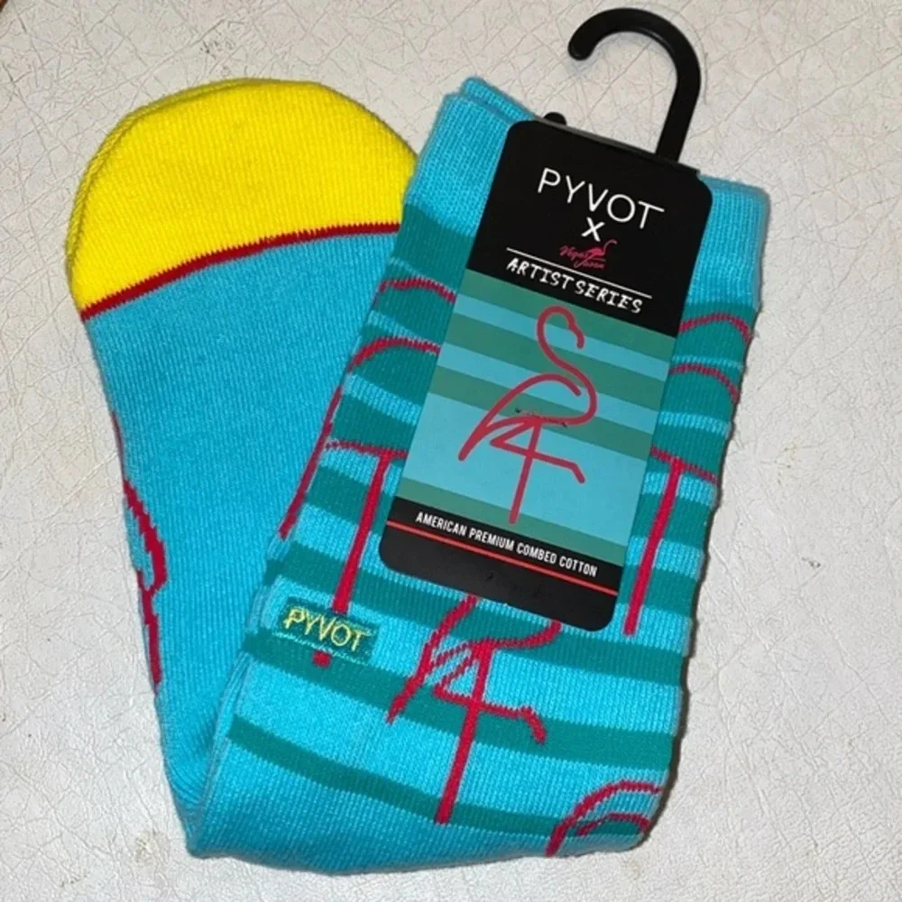 NWT Flamingo Socks Pyvot Artist Series